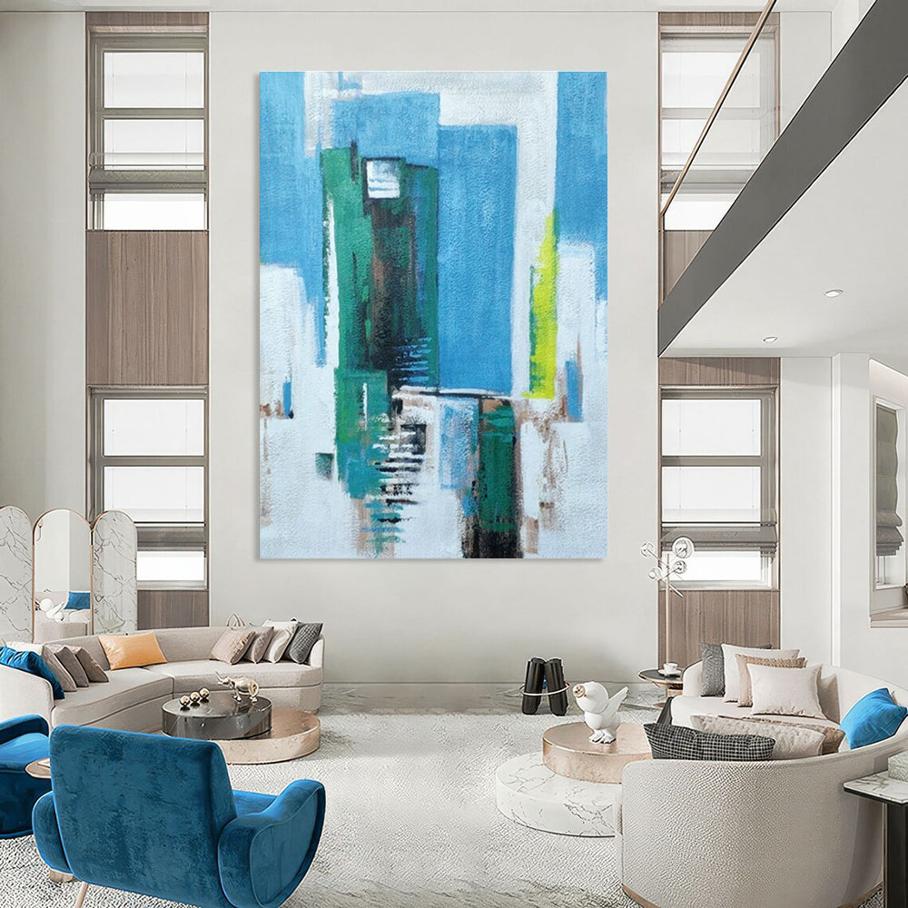 Custom Hand - Painted Abstract Art for Cottage Entryway and Bedroom DLZ0762