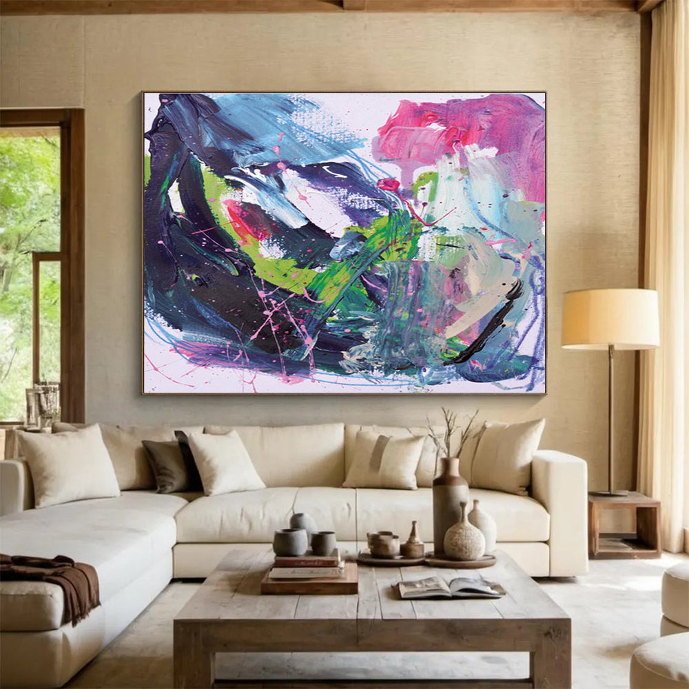 Colorful Expressive Abstract Painting with Bold Brushstrokes THY131
