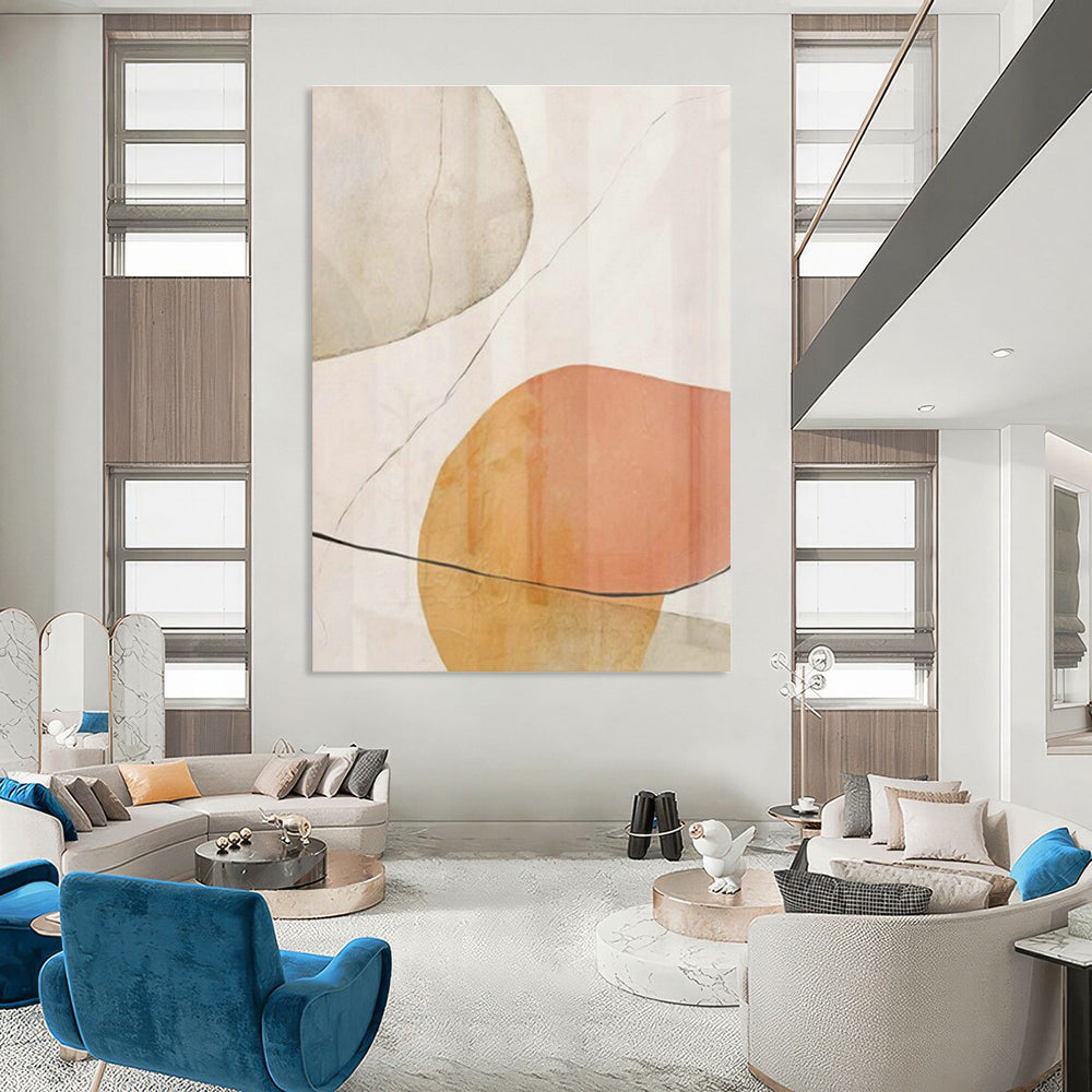 Oversized Custom Hand-Painted Abstract Canvas for Office Reception and Cottage Hallway Bicycle Storage Niche DLZ1958