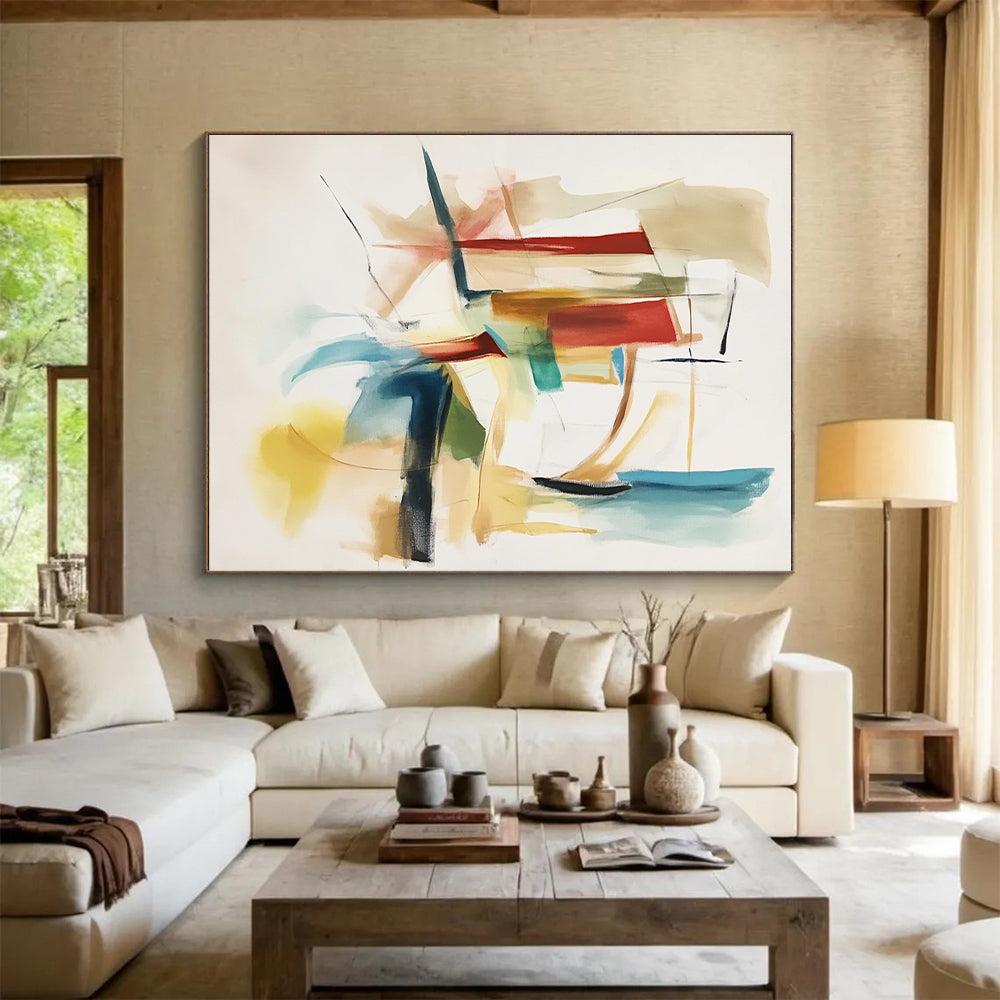 Colorful Abstract Painting with Geometric Forms GER575