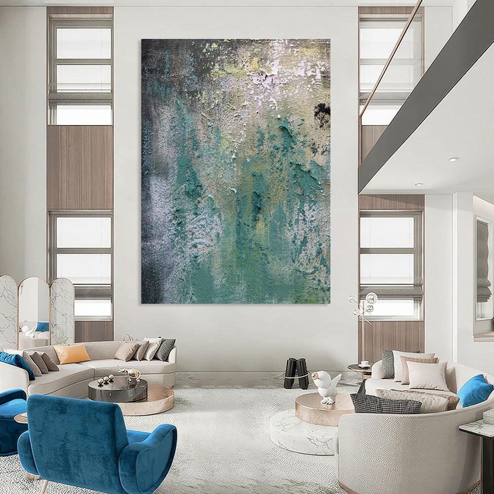 Hand - Painted Abstract Art for Dining Room Bay Window Curtain Rods & Entryway Mirror Frames DLZ0904