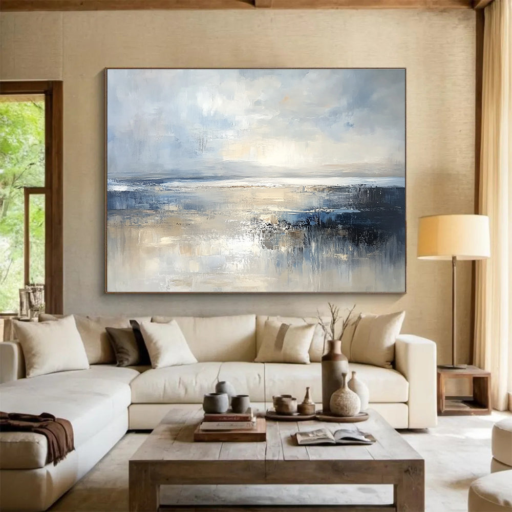 Light Sea Abstract Landscape Painting with Bright Reflections DYP437
