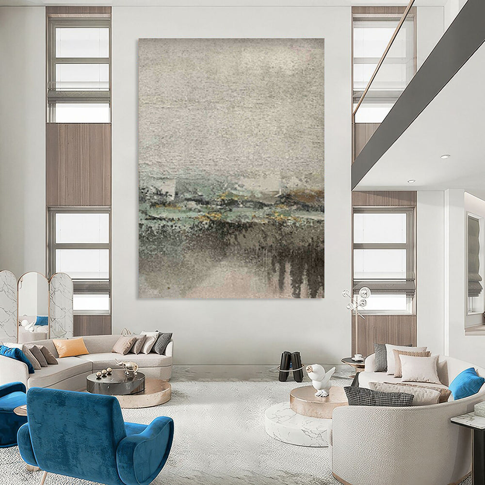 Oversized Abstract Hand - Painted Murals for Office Reception Area Reception Desk Legs & Bedroom Alcove Window Frames DLZ0889