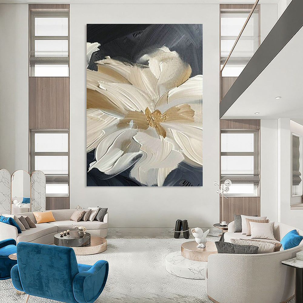 Extra-large Custom Hand-Painted Abstract Canvas for Dining Room Herb Garden Wall and Entryway Plant Stand Area Wall DLZ1995