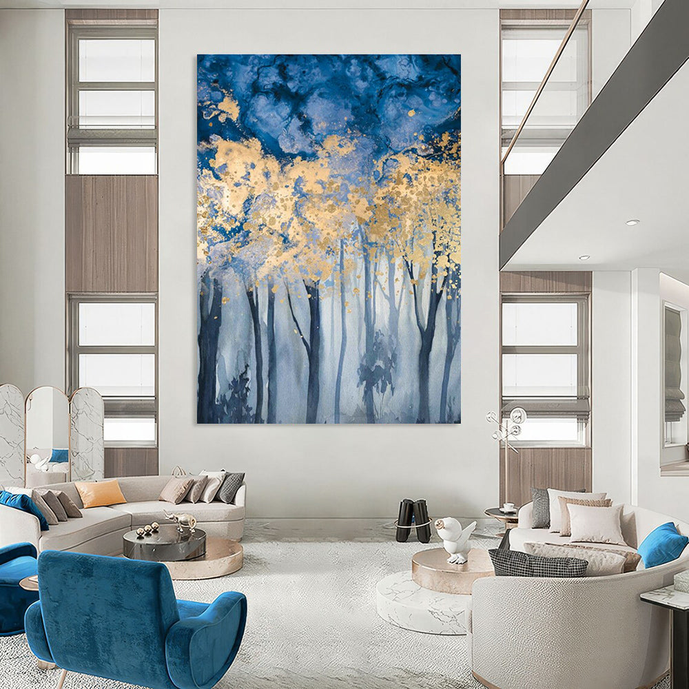 Extra - Vast Hand - Painted Abstract Canvases for Bedroom Window Seat Niche Floorboards & Cottage Hallway Storage Bench Footrests DLZ0943