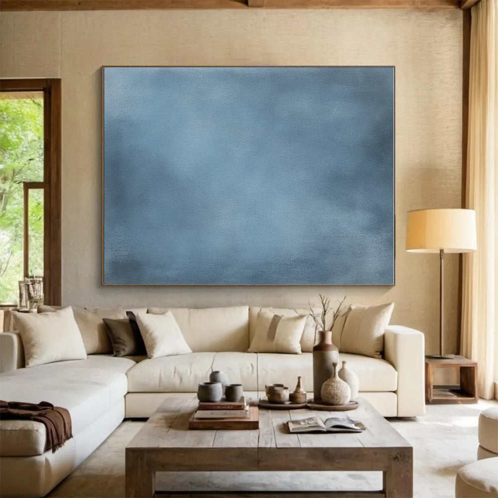 Blue Abstract Painting with Subtle Depth GER134