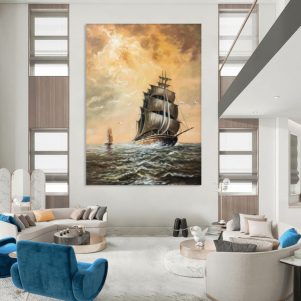 Hand-Painted Abstract Masterpiece for Cottage Bedroom & Hallway DLZ2349
