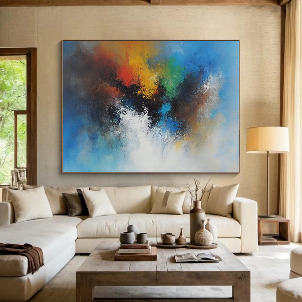 Color Burst Abstract Painting with Vibrant Hues DYP481