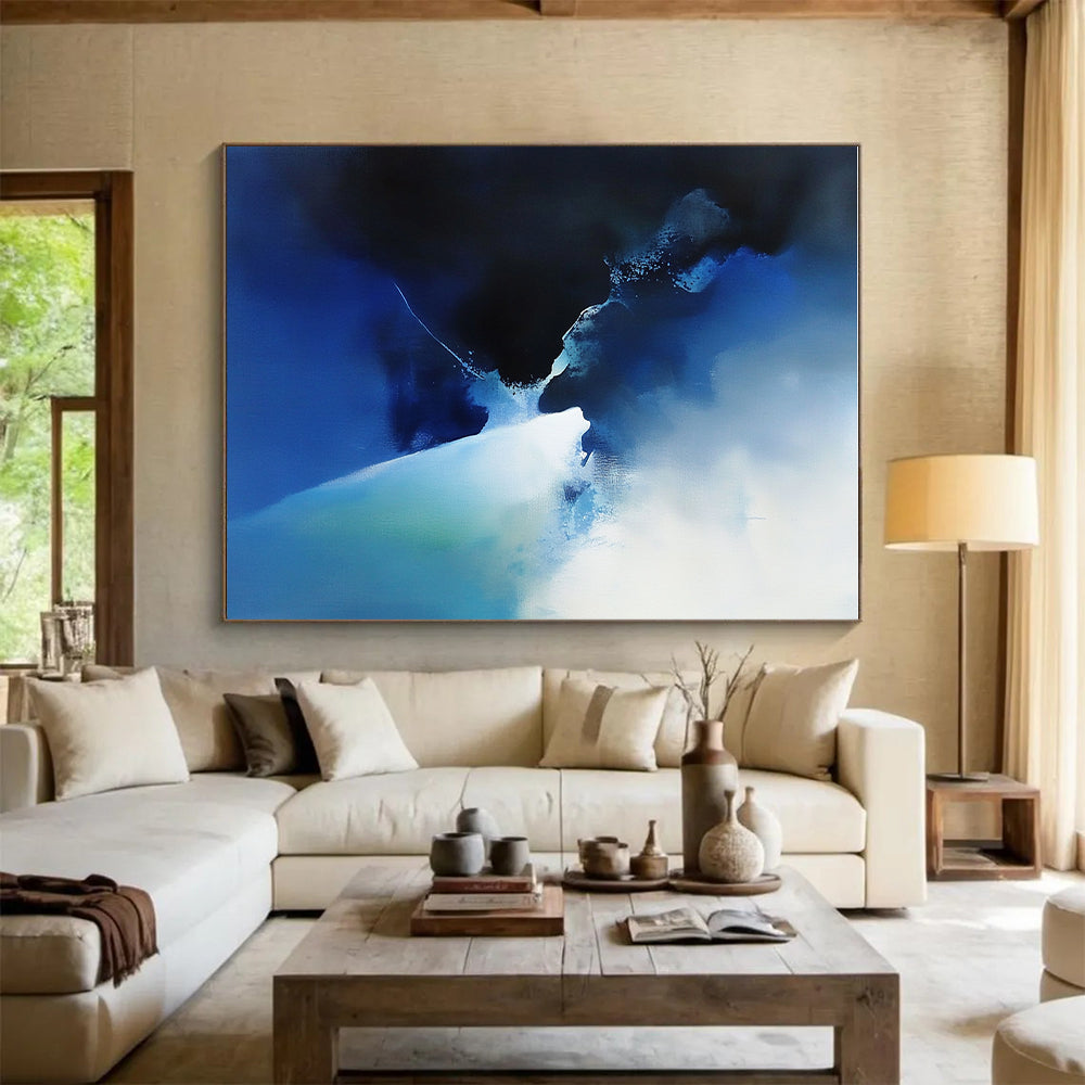 Blue Mist - like Abstract Painting with Subtle Gradients GER401