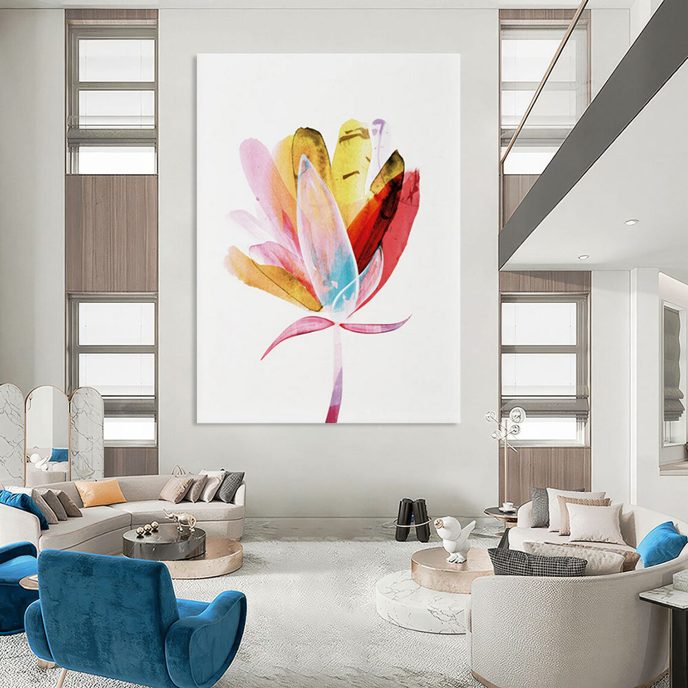 Colorful Abstract Flower with Vibrant Petals Painting ADGE215