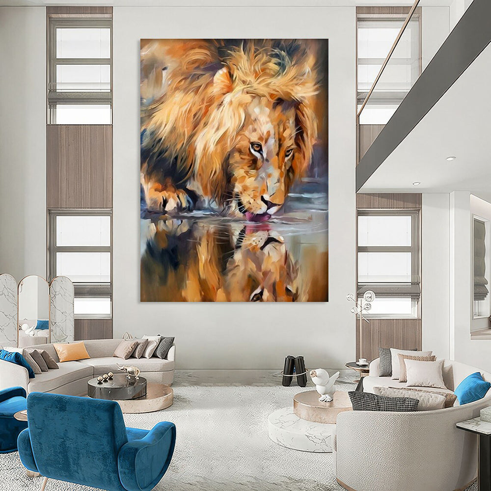 Large Hand-Painted Abstract Canvas for Hallway & Cottage Office DLZ2347