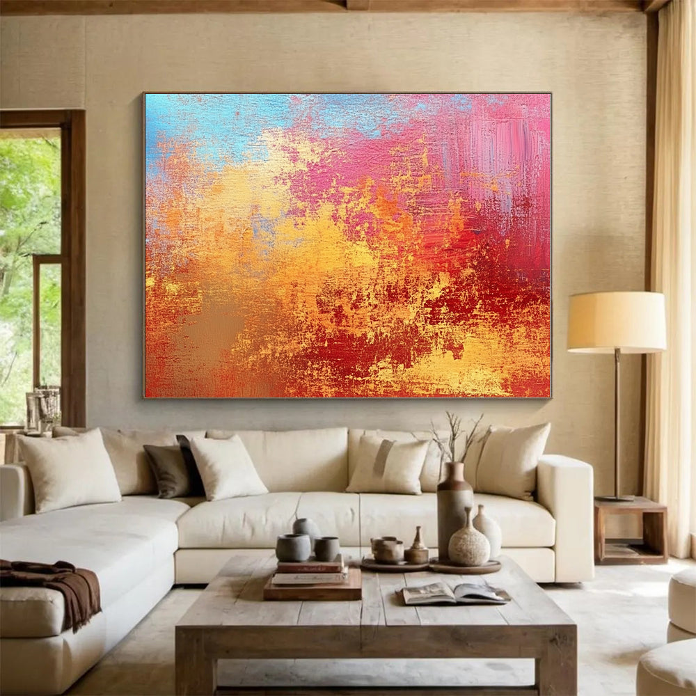 Warm Tone Abstract with Red Orange Pink and Blue GER332