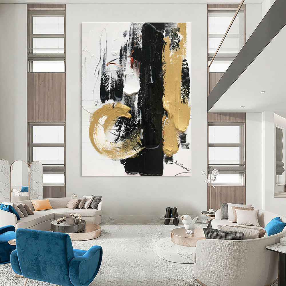 Abstract Hand - Painted Canvases for Living Room Coffee Tables & Dining Room Server Carts DLZ0820