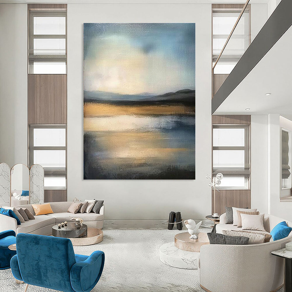 A large abstract painting featuring vibrant colors and dynamic shapes that inspire creativity and elevate any space’s ambiance.STSC1495