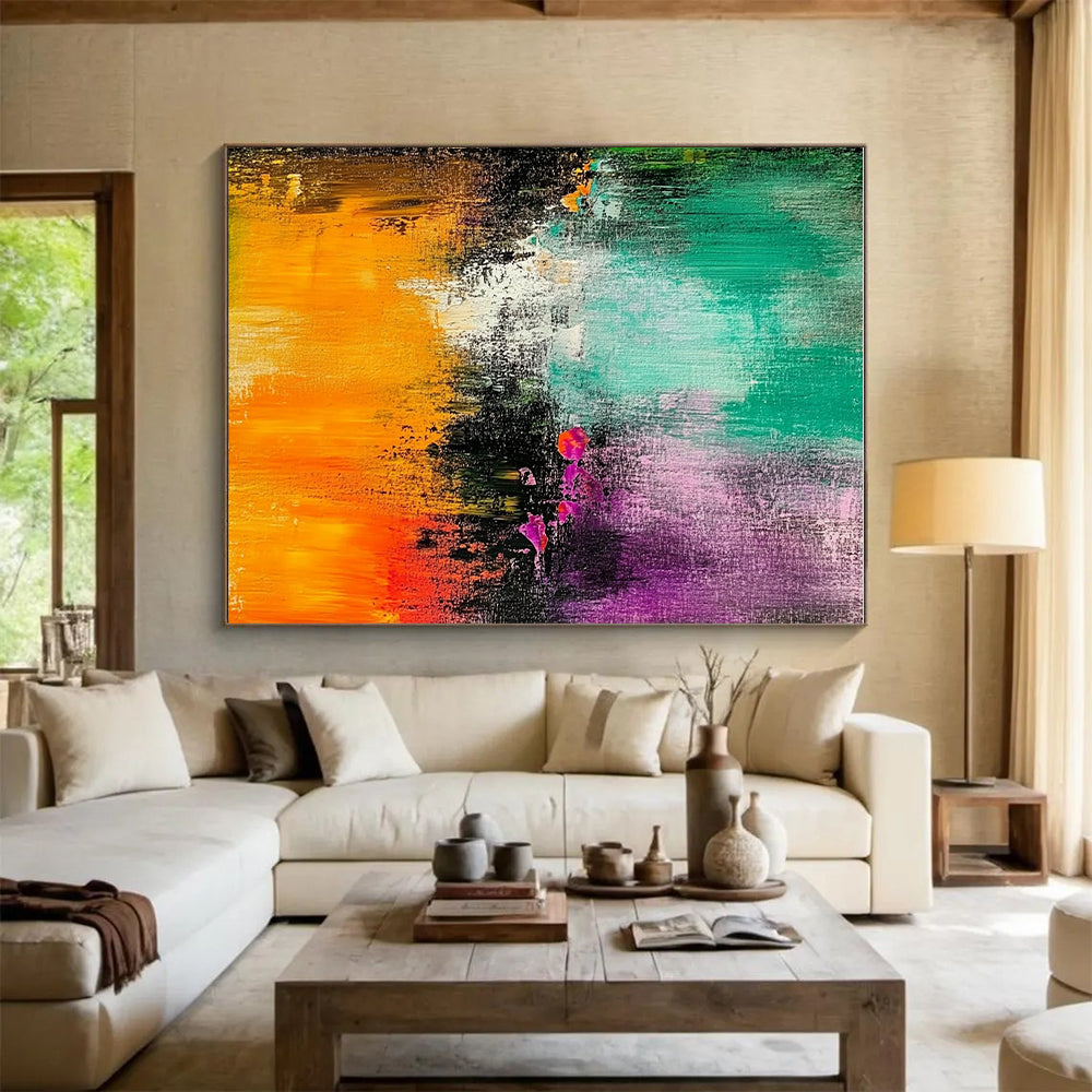 Colorful Abstract Painting with Vivid Splashes GER797