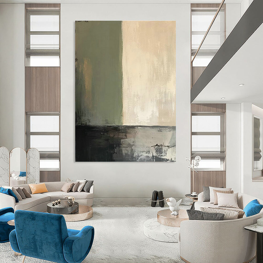 Oversized Hand - Painted Abstract Art for Living Room Open - Shelf Kitchenettes and Cottage Outdoor Showers DLZ0795