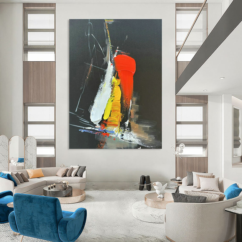 Custom Hand-Painted Abstract Painting for Cottage Living Room Coffee Table Wall and Bedroom Nightstand Wall DLZ1694