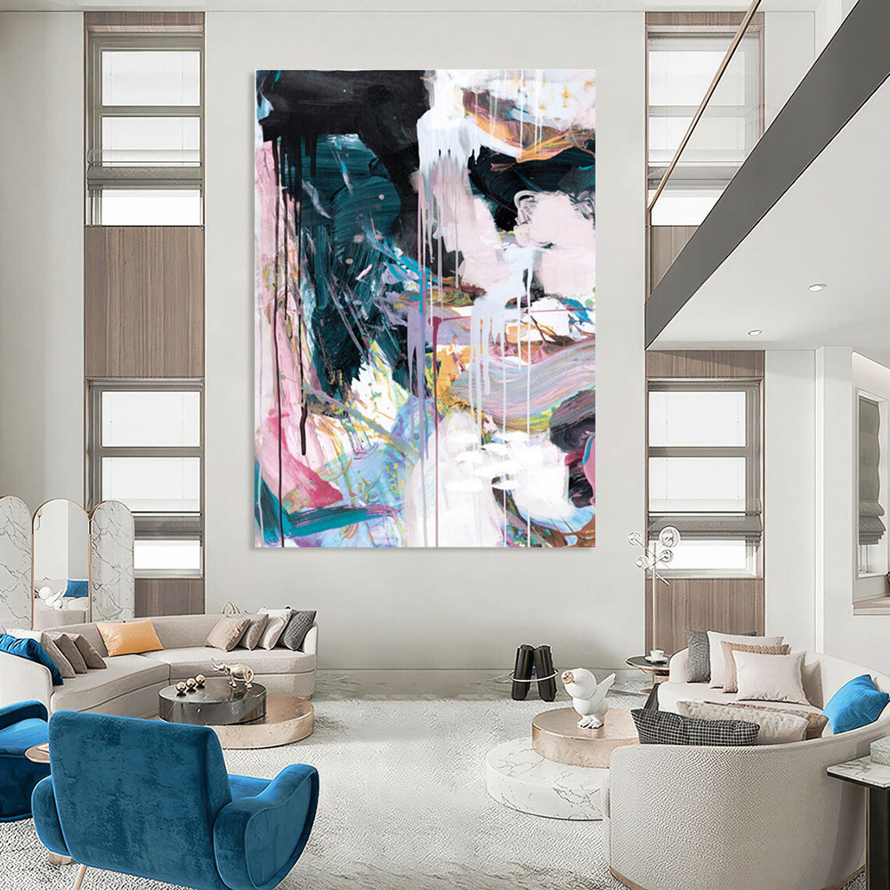 Colorful Dripping Abstract with Vibrant Hues Painting ADGE191
