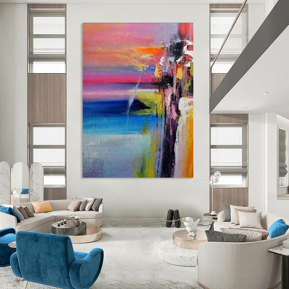 Colorful Abstract Landscape Painting with a Dreamy Vibe ADGE419