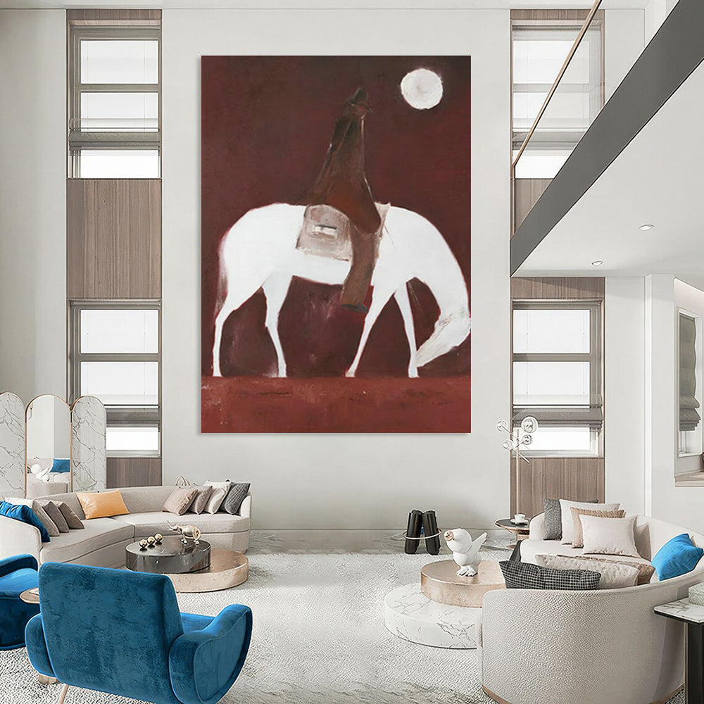 Oversized Handmade Abstract Canvas with Foil Detailing for Office & Hallway DLZ1432