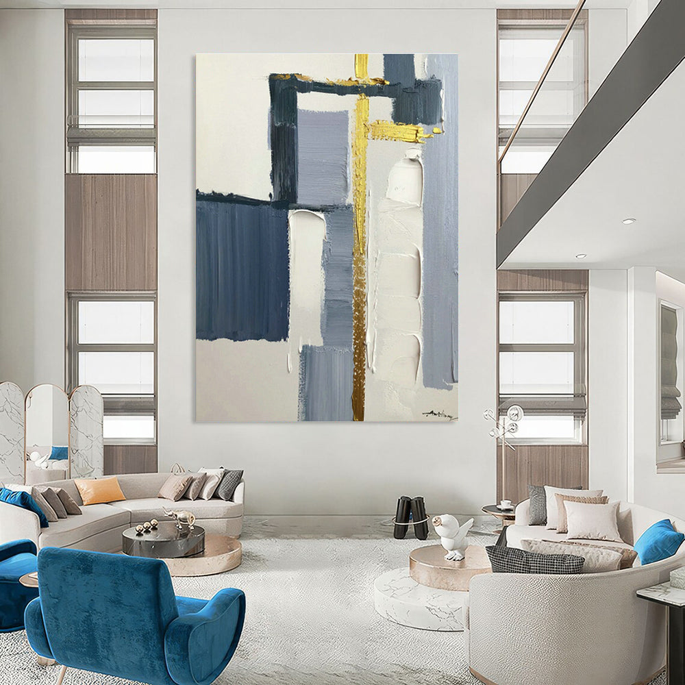 Oversized Hand - Painted Abstract Art for Living Room Open - Shelf Kitchenettes & Cottage Outdoor Showers DLZ0825