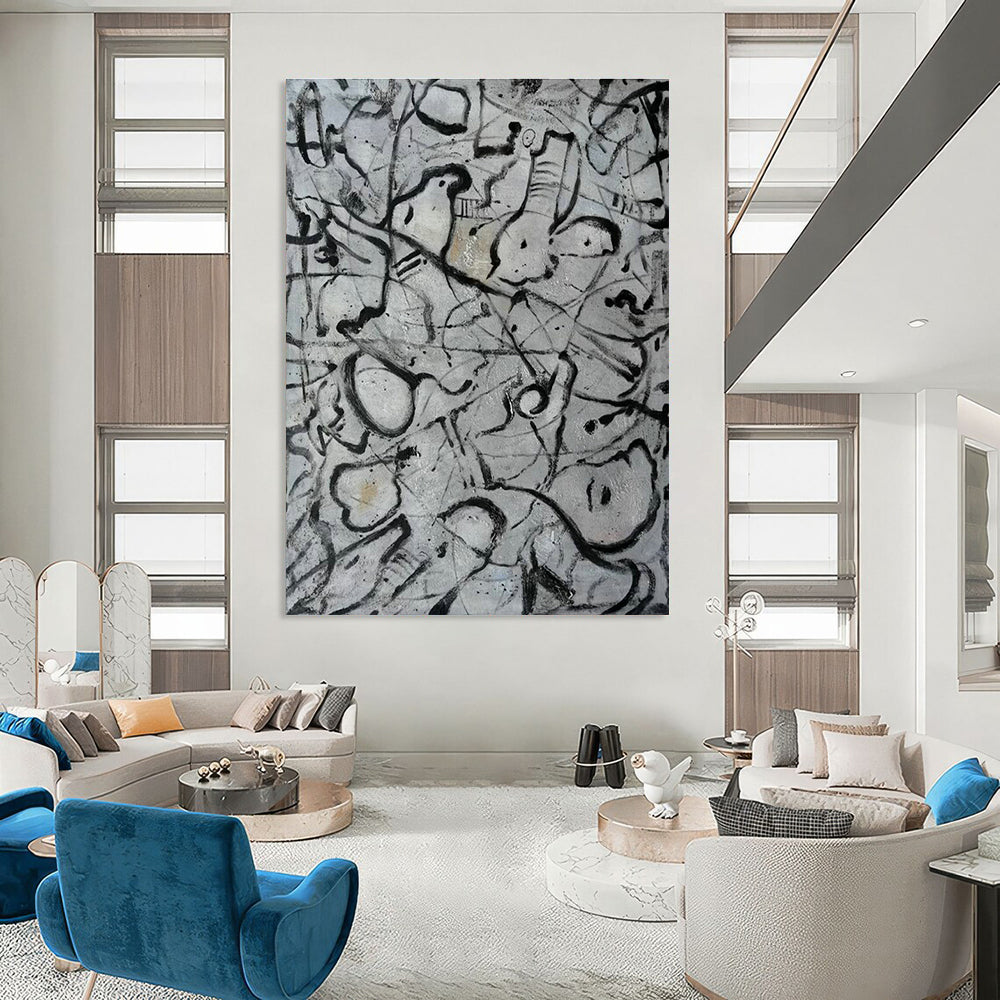 Large Custom Handmade Abstract Canvas for Living Room & Bedroom DLZ2291
