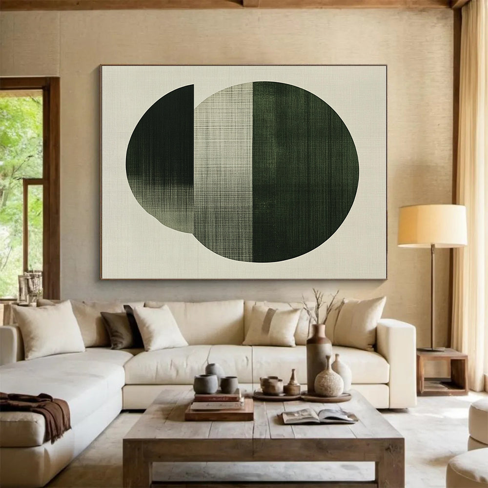 Green Circular Layers Abstract Painting GER854
