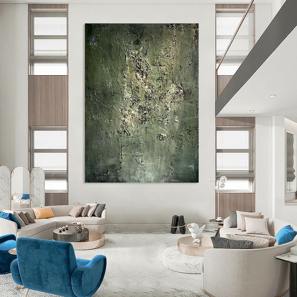 Large Hand-Painted Abstract Canvas for Office and Cottage Entryway DLZ1478