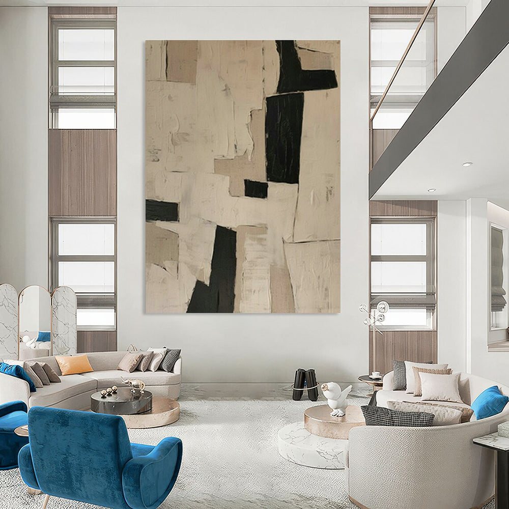 Large Customizable Hand-Painted Abstract Art for Hallway Coat Rack Wall and Living Room Entertainment Center Wall DLZ1852