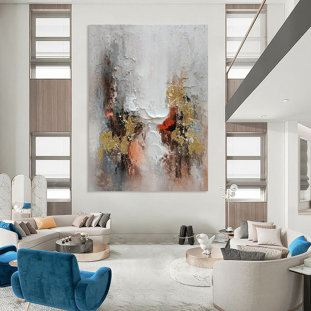 Handmade Extra-Large Abstract Painting for Dining Room & Entryway DLZ1175