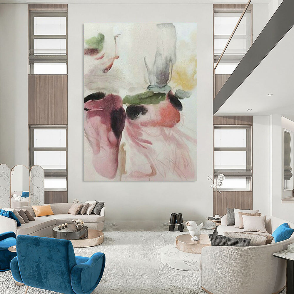 Large Customizable Hand-Painted Abstract Art for Hallway Coat Rack and Living Room Entertainment Center Wall DLZ1968