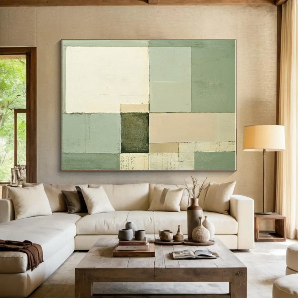 Geometric Color - Block Abstract Painting with Soft Tones GER274