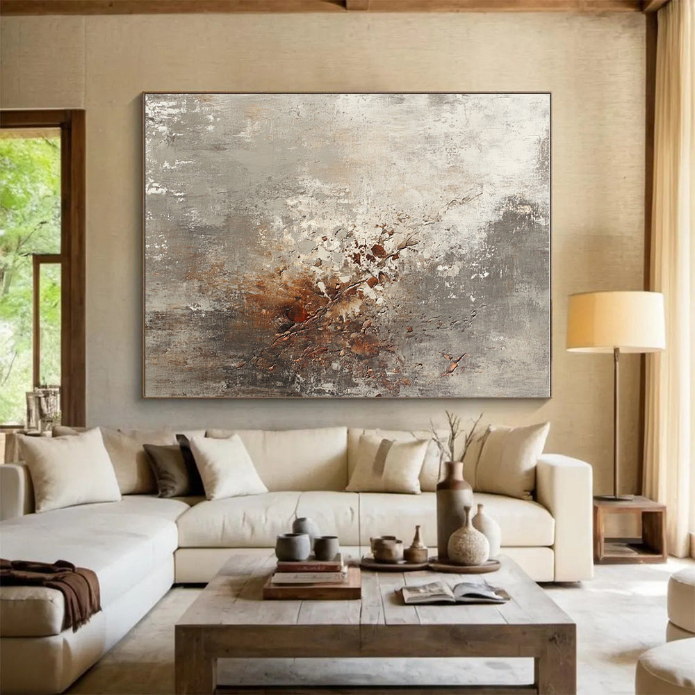Textured Gray and Brown Abstract with Peeling Paint Effect GER293