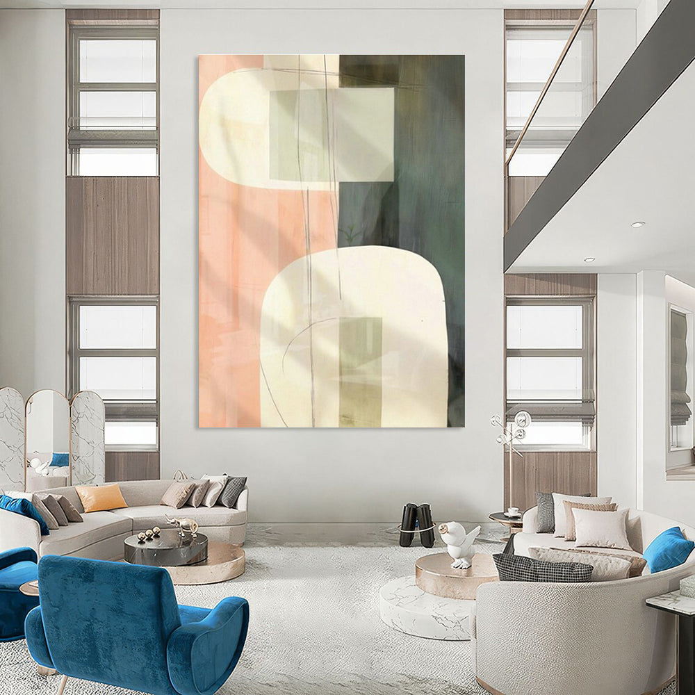 Oversized Custom Hand-Painted Abstract Art for Cottage Hallway Umbrella Stand Wall and Office Printer Station Wall DLZ1947