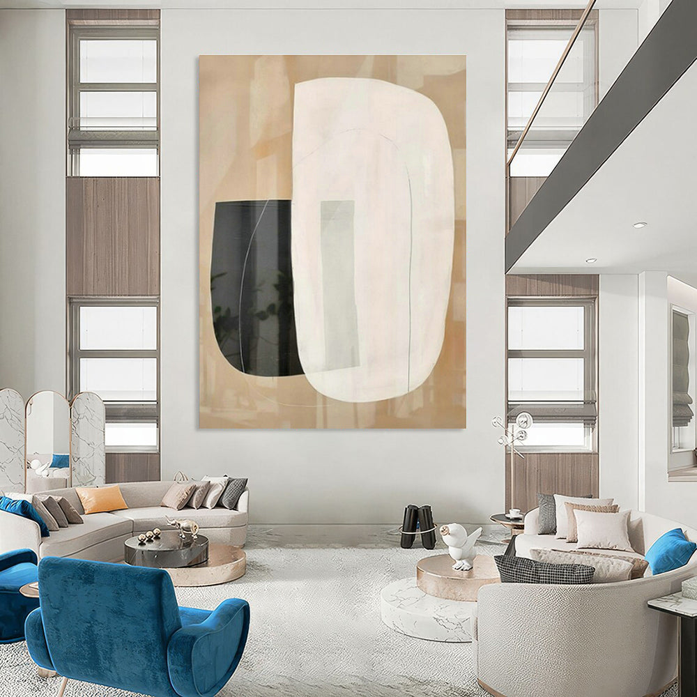 Large Customizable Hand-Painted Abstract Canvas for Bedroom Walk-in Closet and Living Room Bay Window Wall DLZ1950