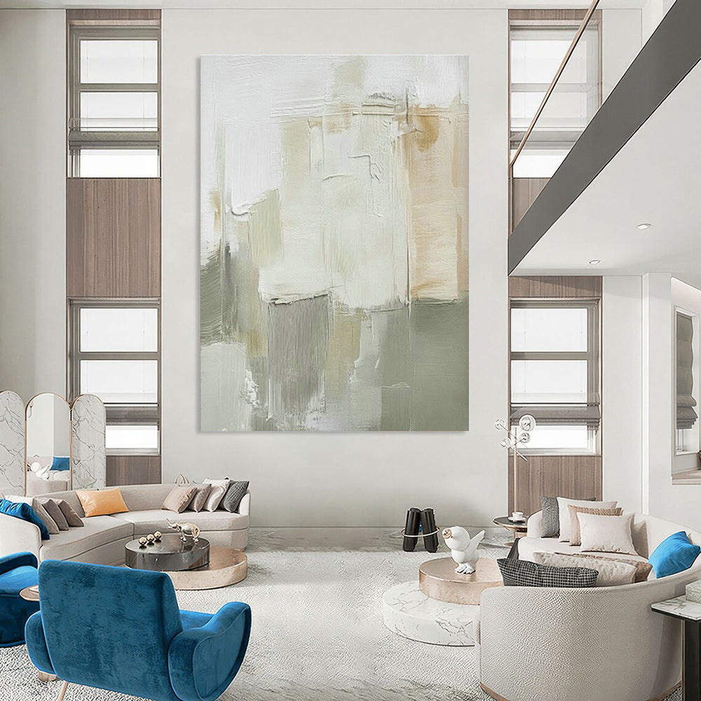 Grand - Scale Custom Abstract Paintings for Living Room Fireplace Mantel Shelves & Office Reception Seating DLZ0713
