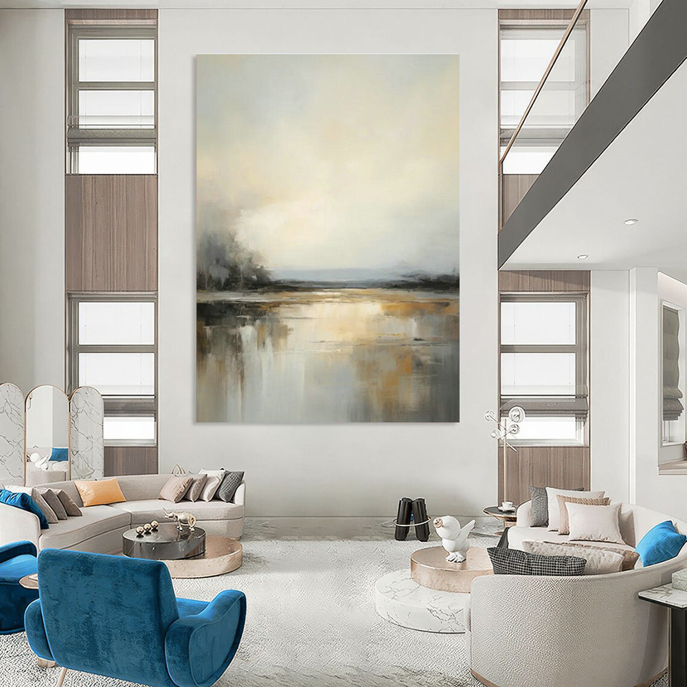 Custom Hand - Painted Abstract Art for Living Room Sectional Backs & Office Break Room Tables DLZ0830