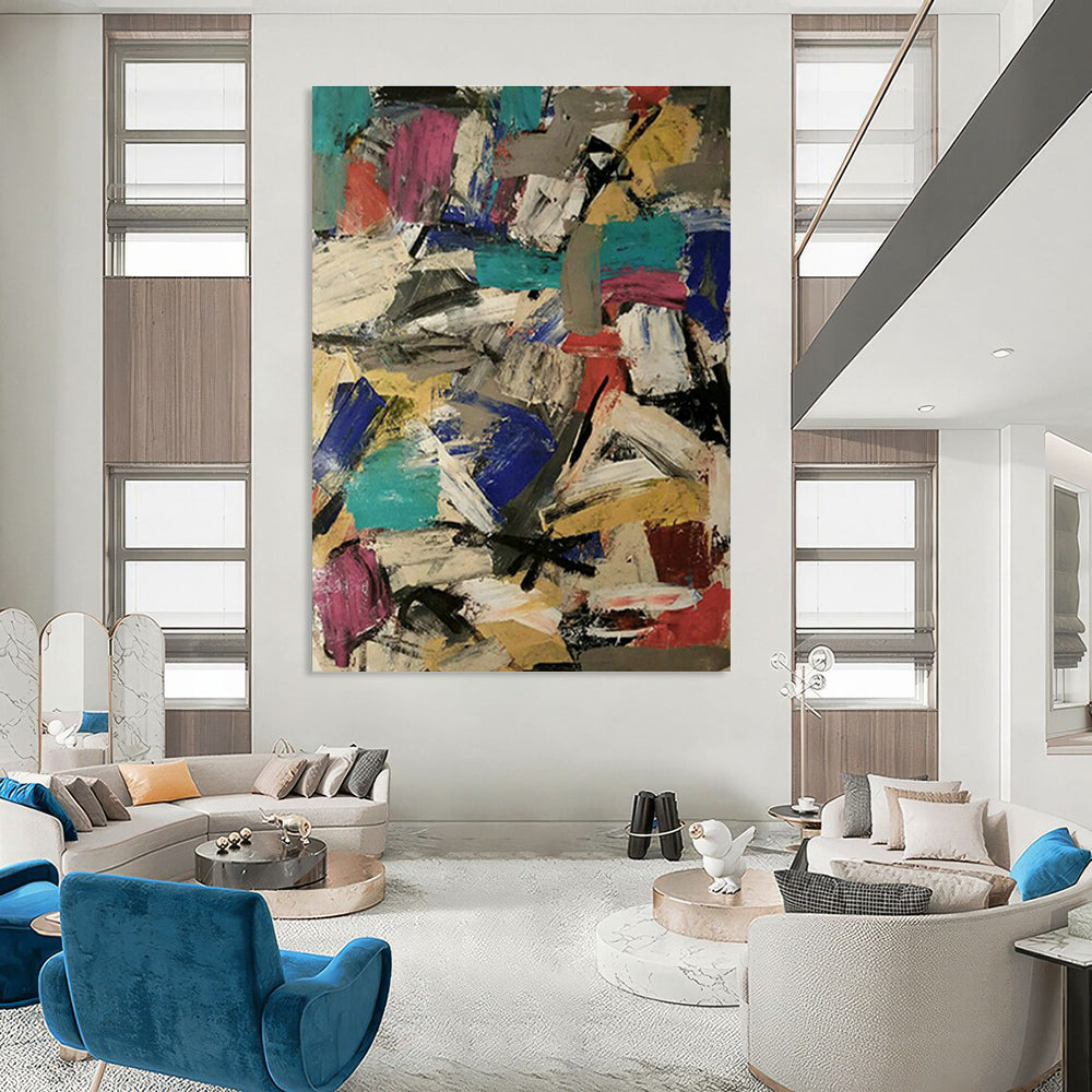 Large-Scale Custom Abstract Mural for Bedroom & Entryway DLZ1046