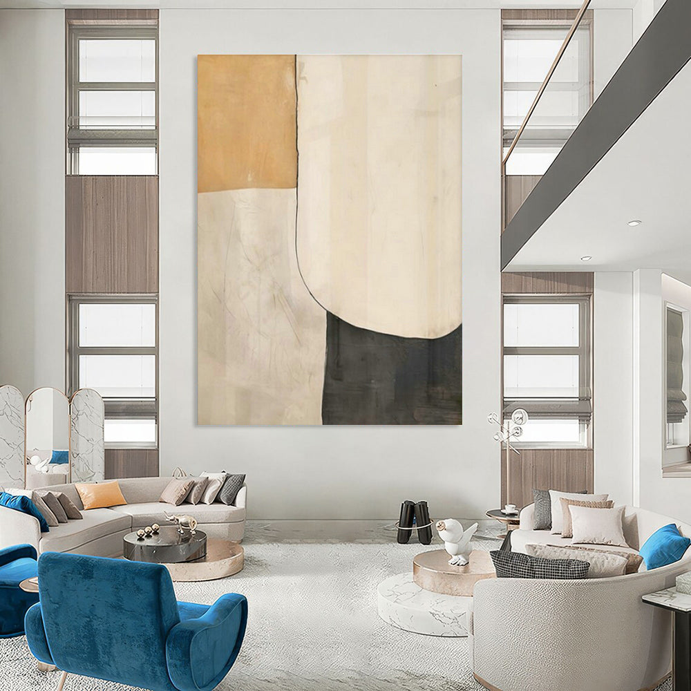 Oversized Custom Hand-Painted Abstract Canvas for Cottage Living Room Firewood Storage Niche Wall and Office Supply Cabinet Wall DLZ1941