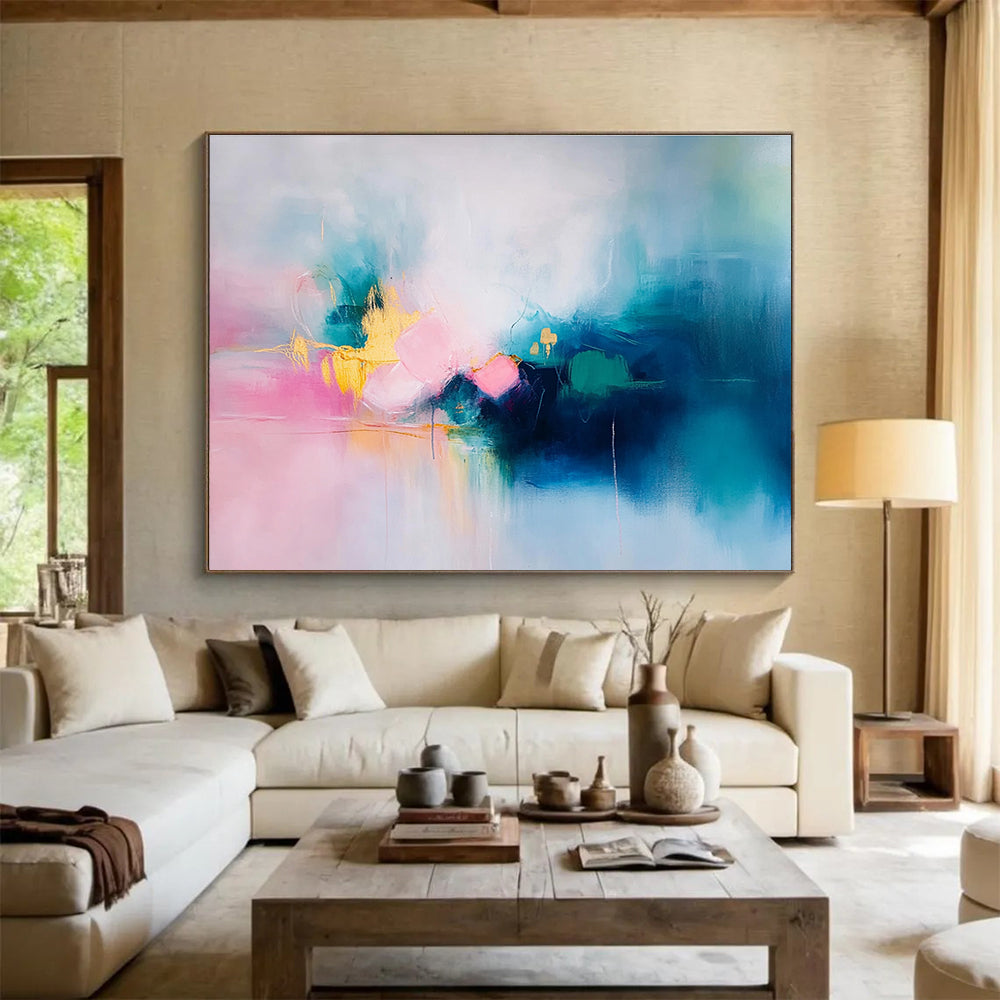 Colorful Abstract Dreamscape Painting with Pastel Hues DYP541