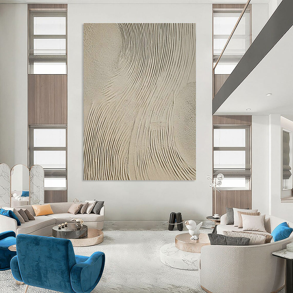 Oversized Custom Handmade Abstract Wall Decor for Cottage Office Meeting Nook Wall and Bedroom Reading Loft Wall DLZ1857
