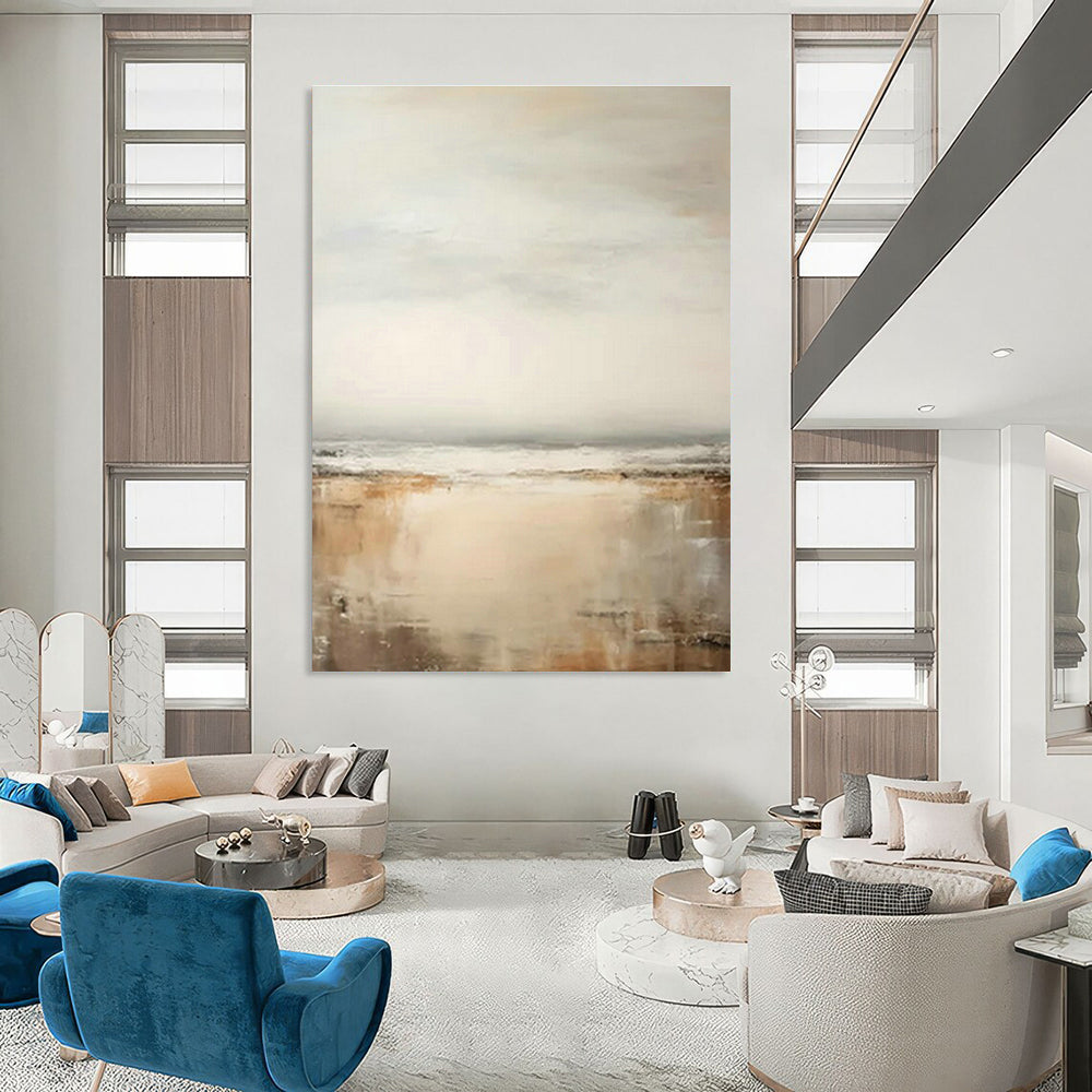 Large Hand-Painted Abstract Art for Cottage Office Standing Desk Wall and Hallway Yoga Mat Storage Niche DLZ1727