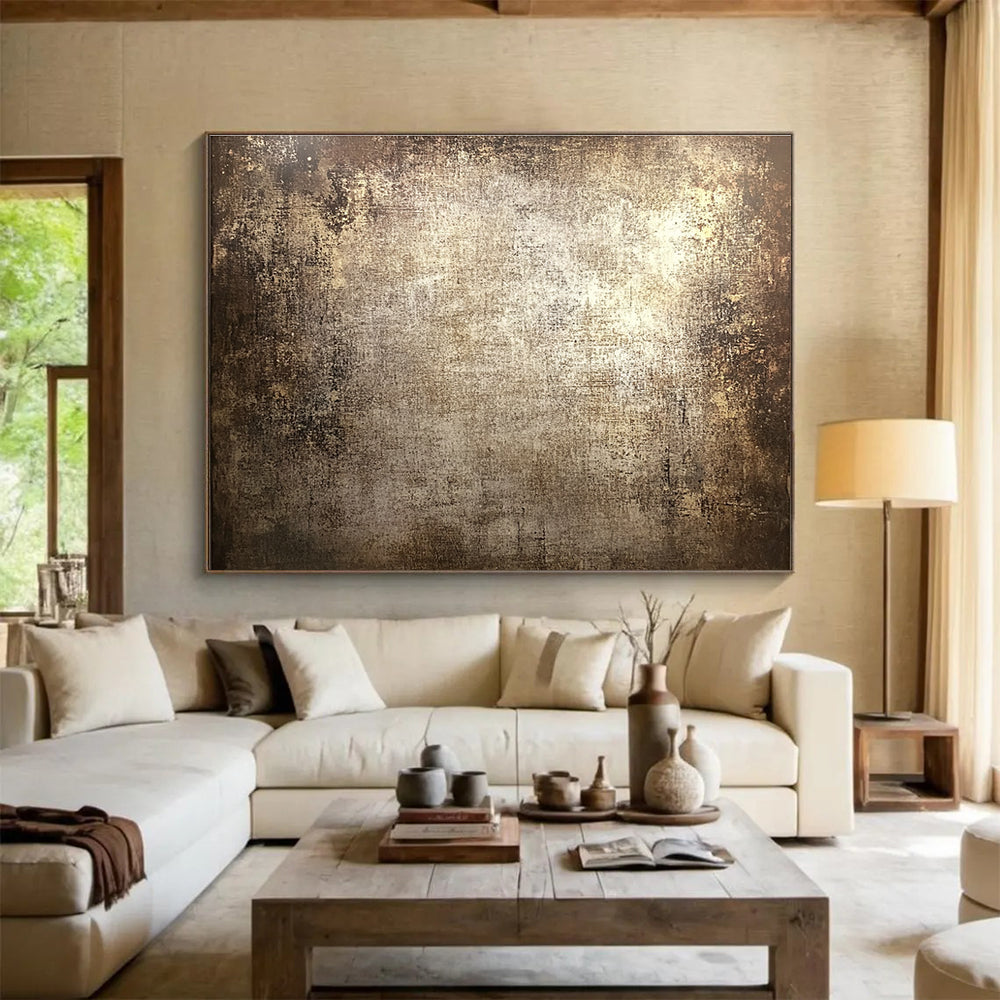 Brown Vintage Textured Abstract Painting DYP072