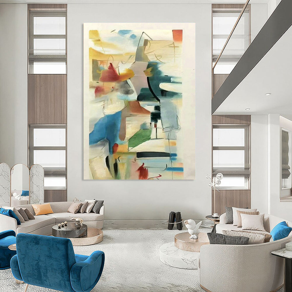 Customizable Hand-Crafted Abstract Canvas for Dining Room and Bedroom DLZ1450