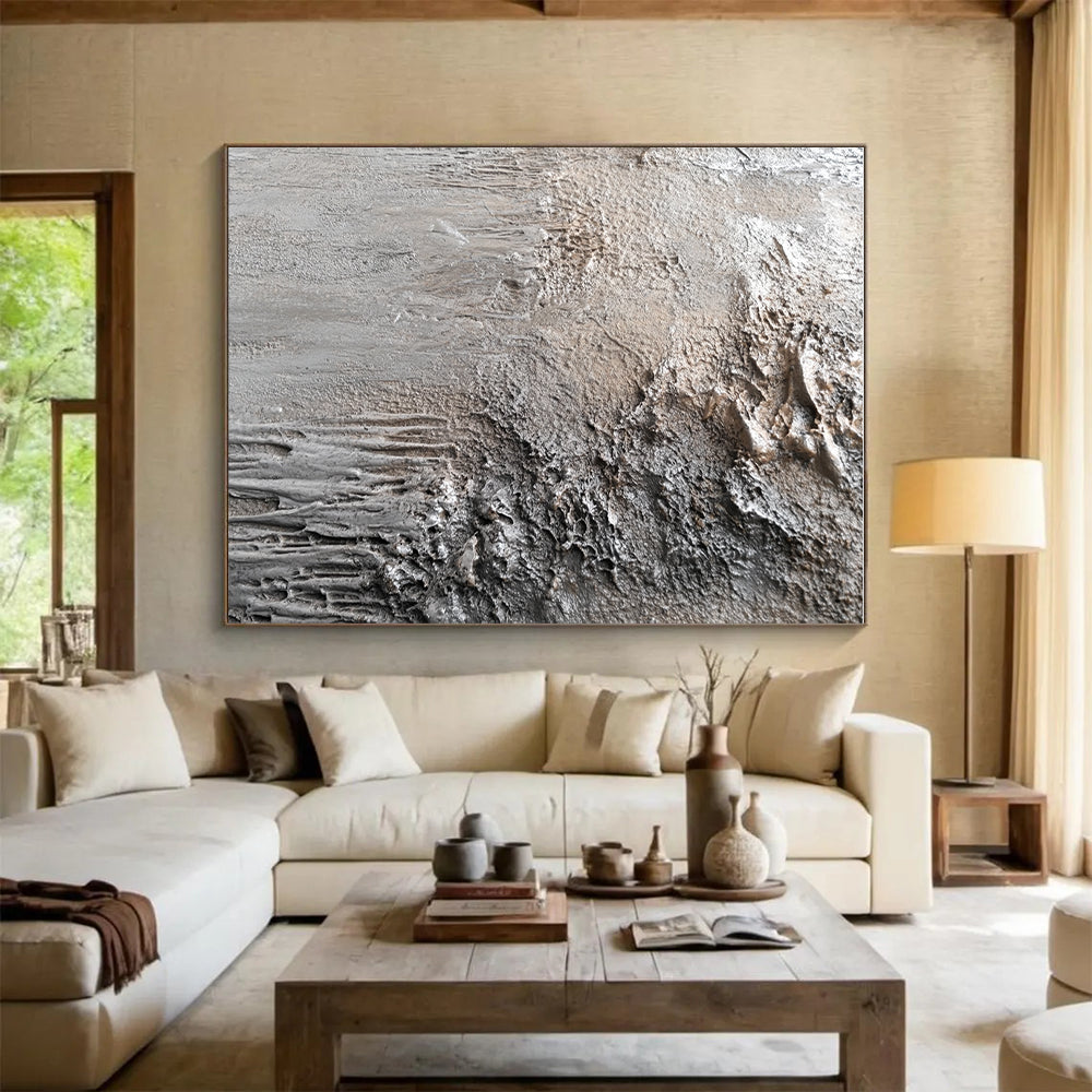 Concrete - Like Textured Gray Abstract Artwork GER251