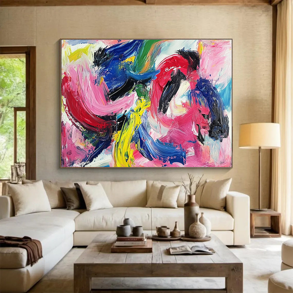 Colorful Expressive Abstract Painting with Bold Brushstrokes DYP326