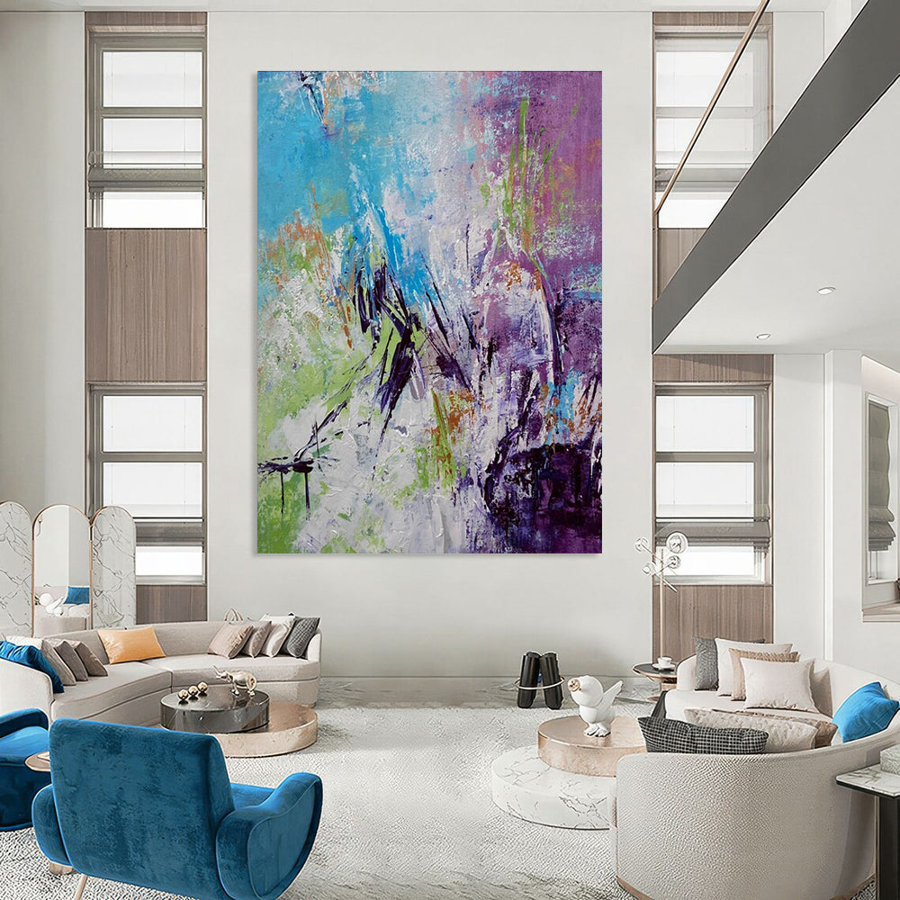 Colorful Eclectic Abstract Painting with Diverse Hues ADGE472