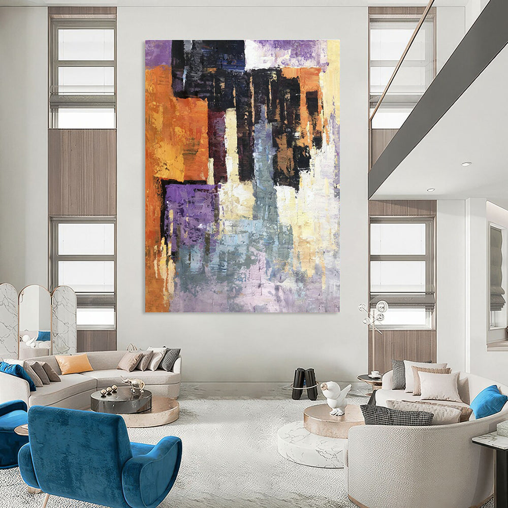 Handcrafted Extra - Large Abstract Painting for Cottage Living Room & Office DLZ1312