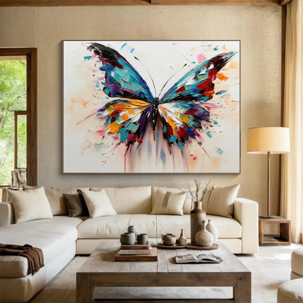 Vibrant Colorful Butterfly Abstract Painting THY053