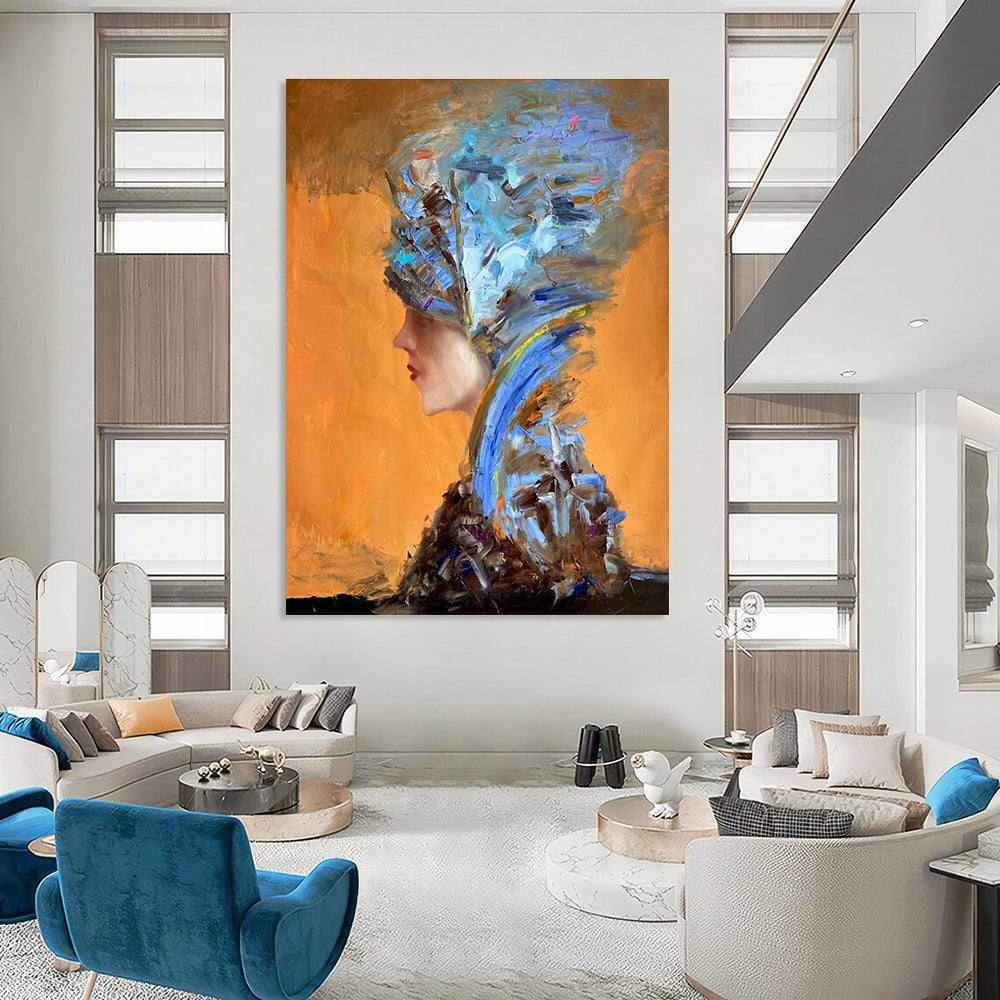 Colorful Headpiece Figure Abstract Painting ADGE348